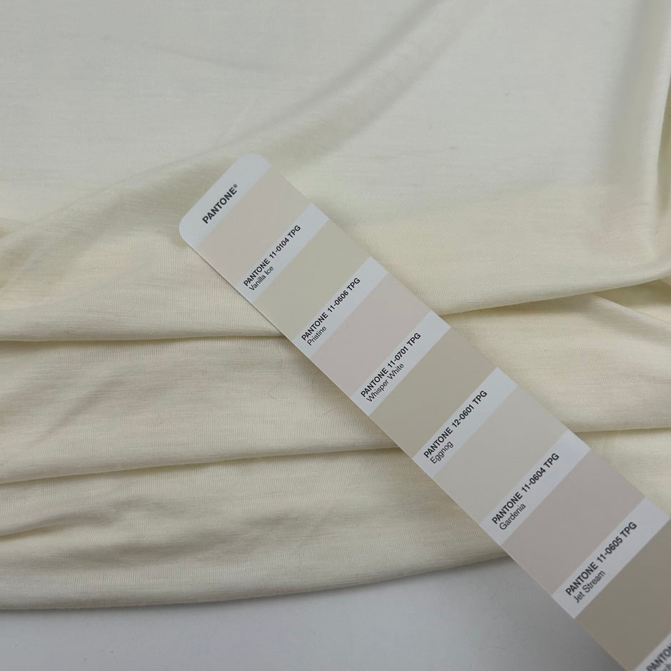 Natural White Viscose And Wool Jersey
