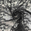 Black Polyester Embroidered Tulle
