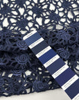 Floral Pattern Blue Viscose Macrame' Lace