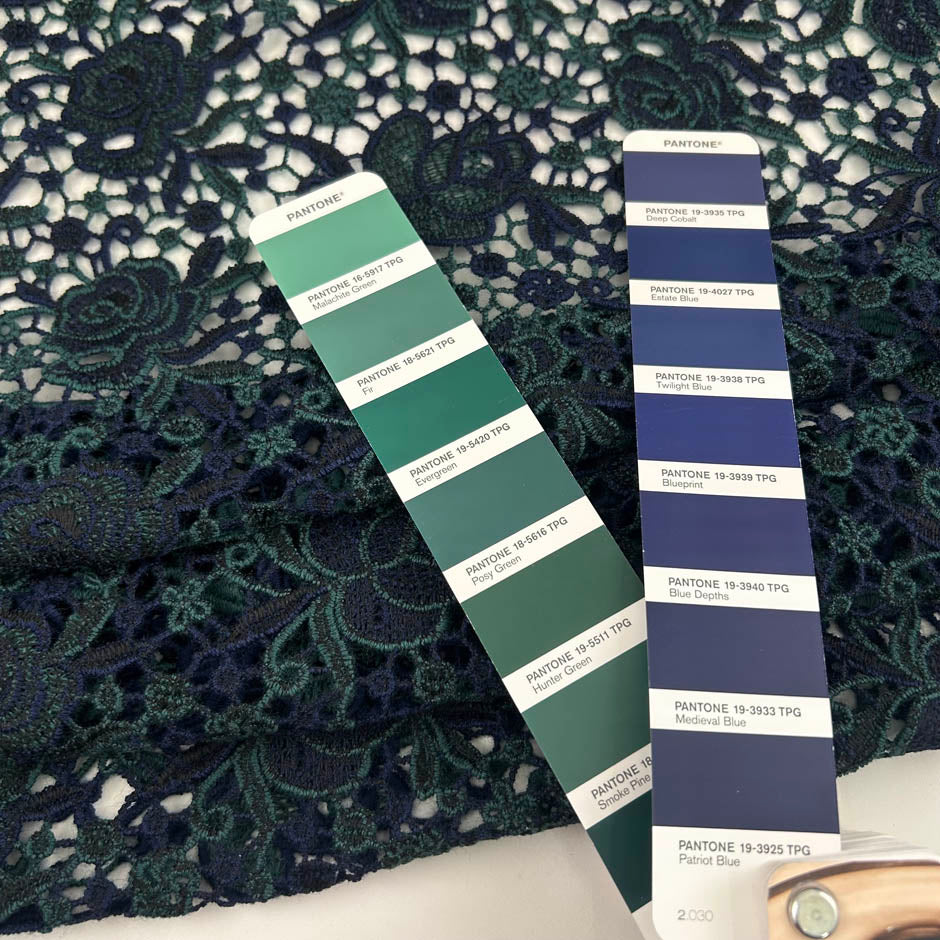 Blue And Green Pure Wool Italian Macrame' Lace