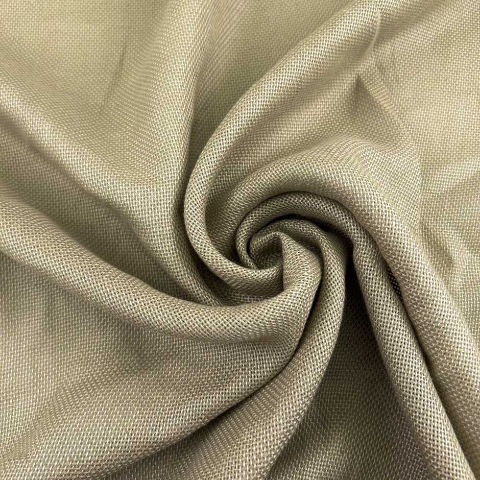 Beige Cotton And Linen Blend Gauze