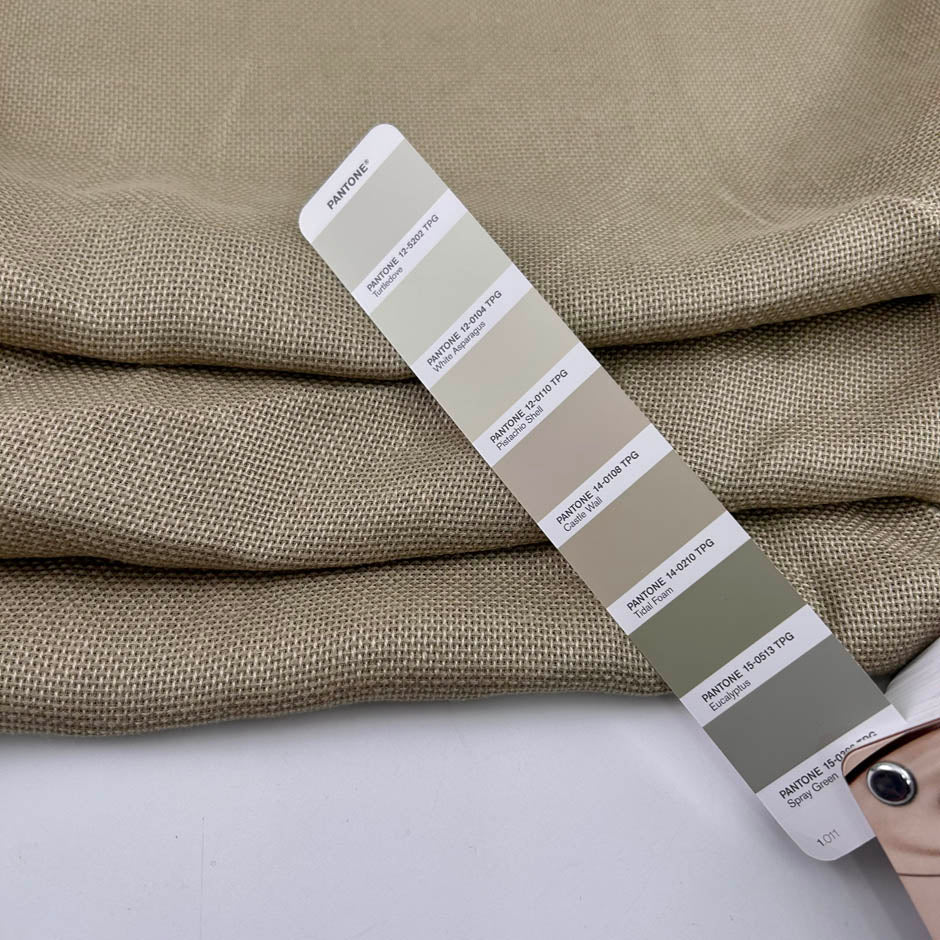 Beige Cotton And Linen Blend Gauze