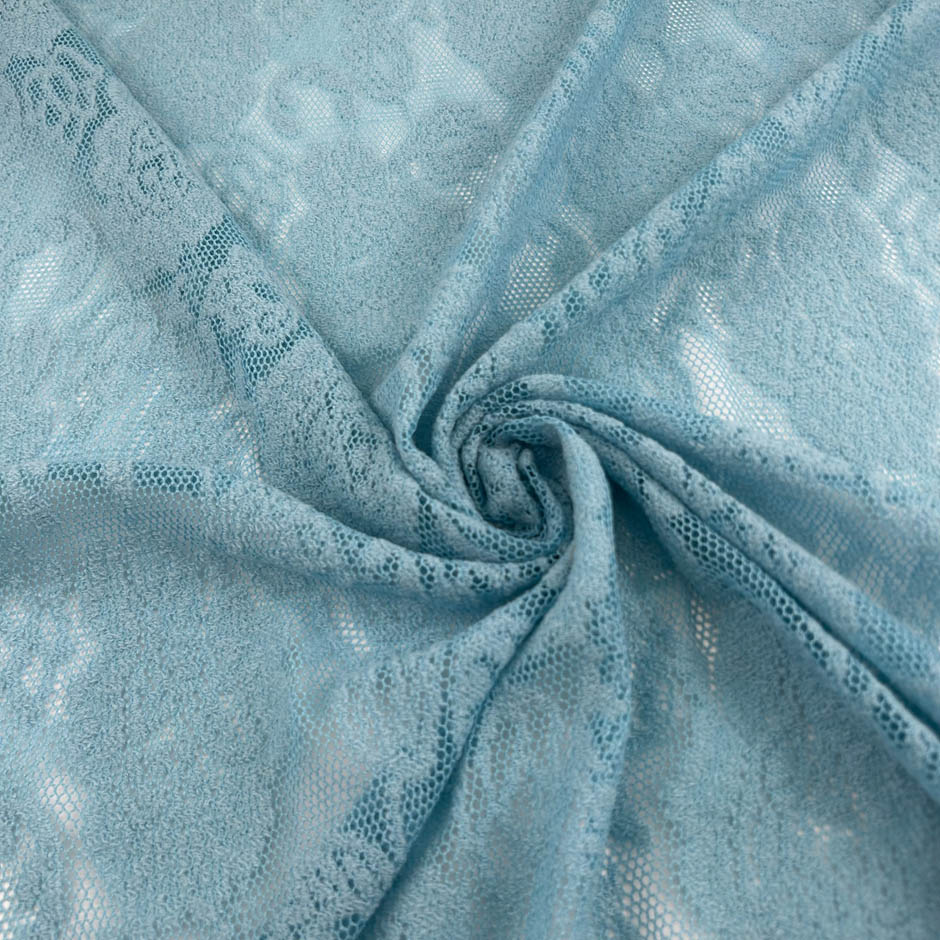 Light Blue Wool Blend Stretch Lace