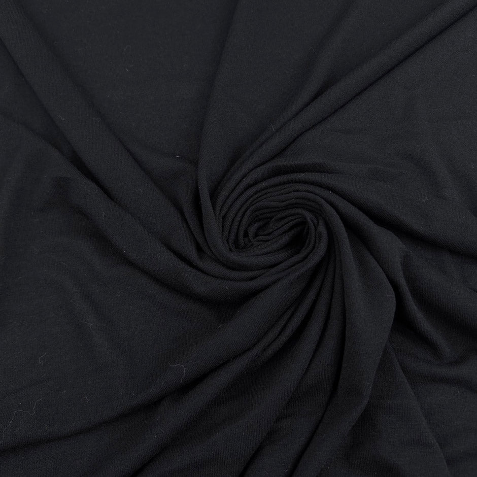 Black Viscose And Cotton Jersey