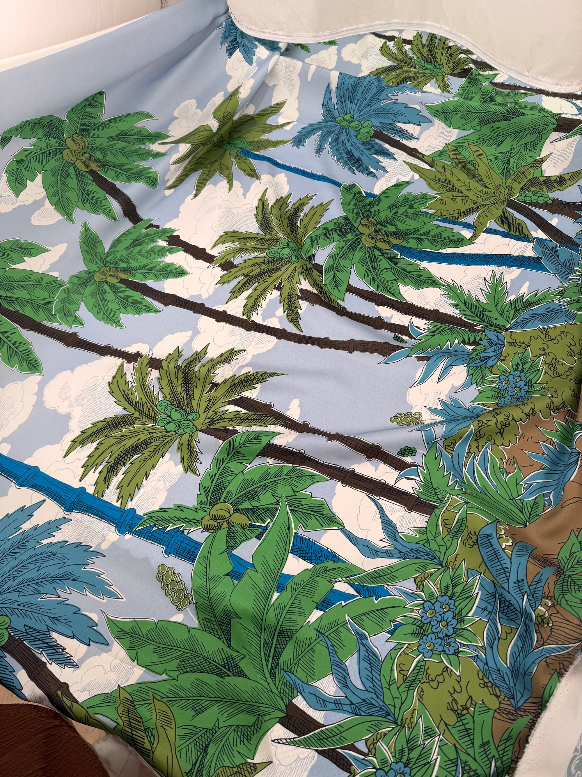 Figurative Pattern Printed Silk Twill