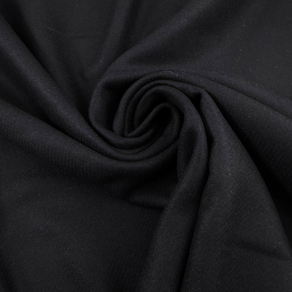 Black Double Face Wool Blend Cloth