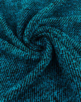 Turquoise And Black Diagonal Wool Boucle'