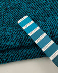 Turquoise And Black Diagonal Wool Boucle'