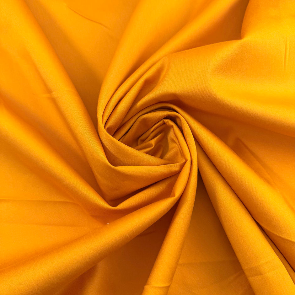 Yellow Lightweight Stretch Cotton Sateen