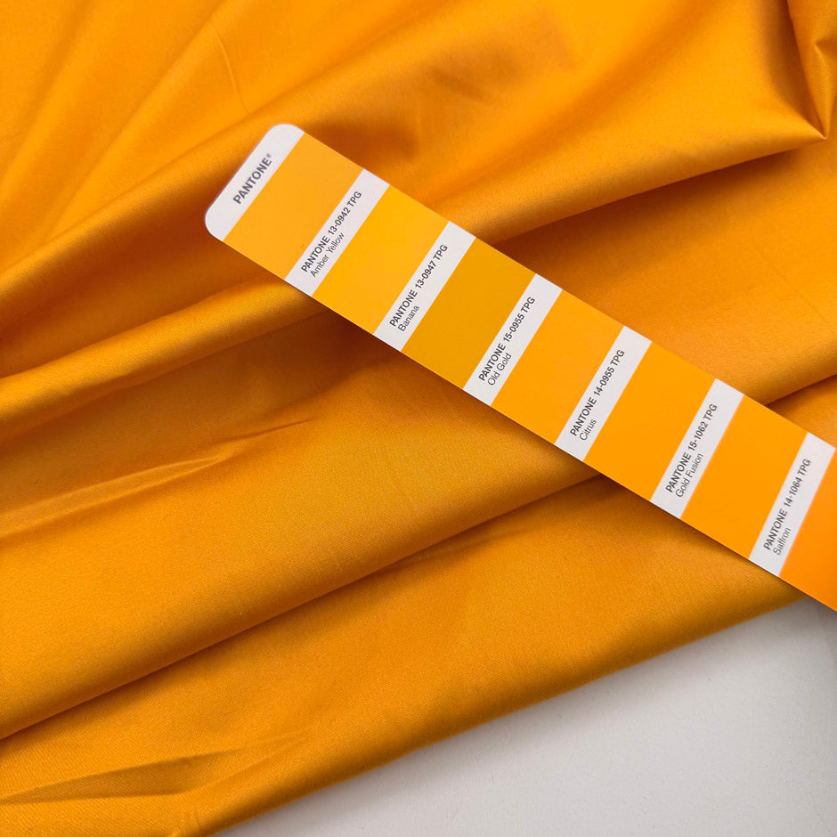 Yellow Lightweight Stretch Cotton Sateen