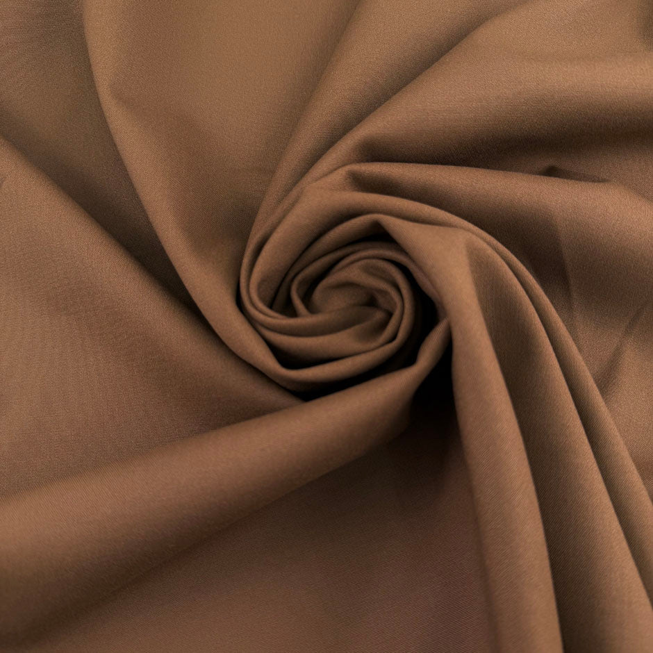 Brown Double Face Stretch Wool