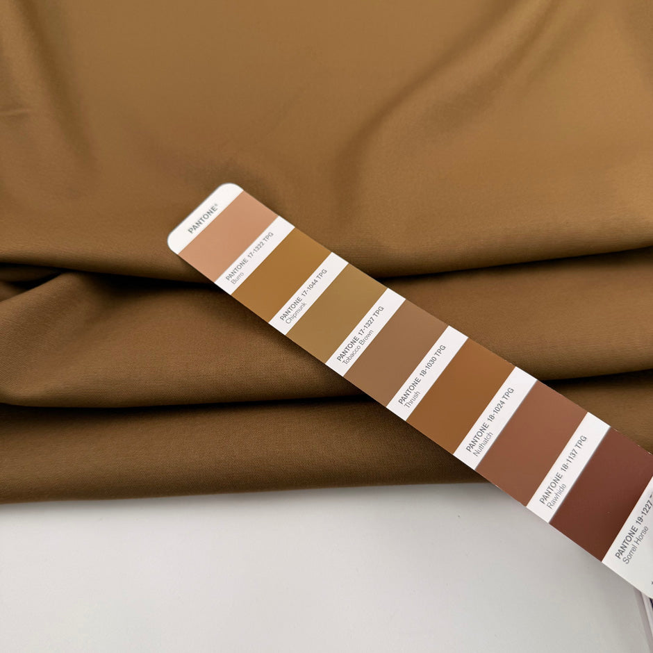 Brown Double Face Stretch Wool
