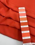 Orange Red Silk And Acetate Blend Crepe De Chine