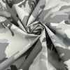 Camouflage Printed Gray Stretch Cotton Popeline