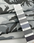 Camouflage Printed Gray Stretch Cotton Popeline
