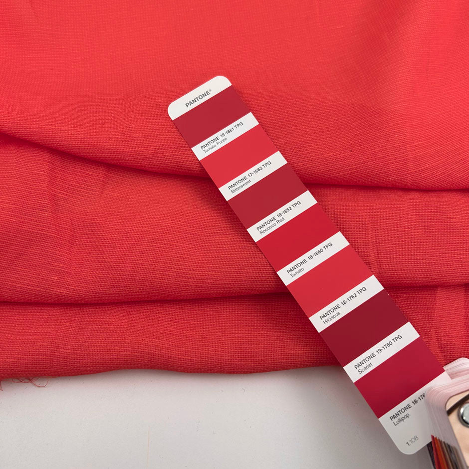 Coral Red Pure Silk Gauze