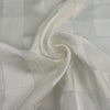 White Pure Silk Jacquard With A Checked Pattern