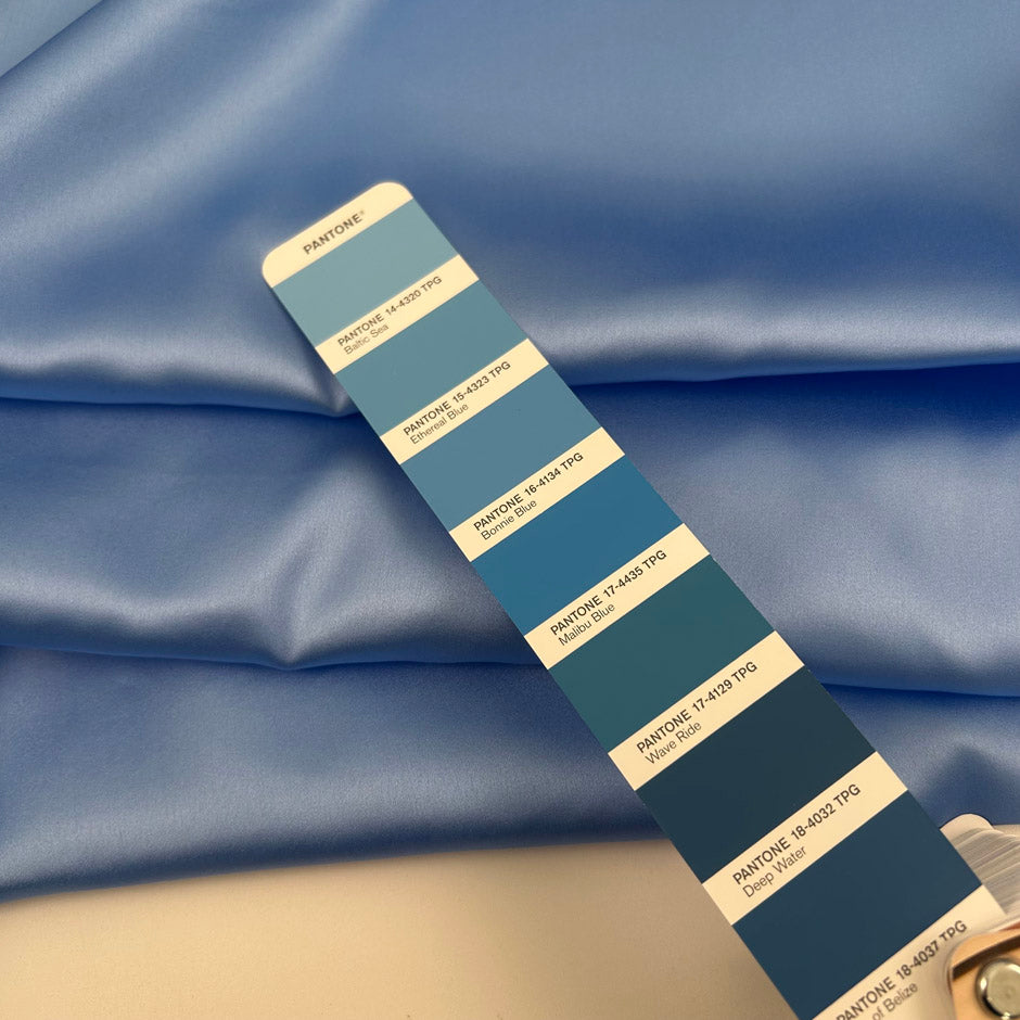 Light Blue Stretch Silk Sateen