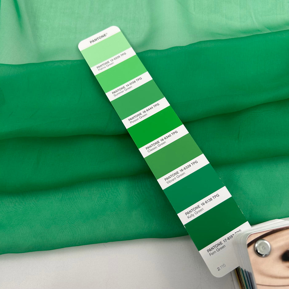 Bright Green Pure Silk Muslin