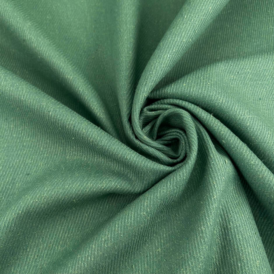 Green Silk And Cotton Saglione Bourette
