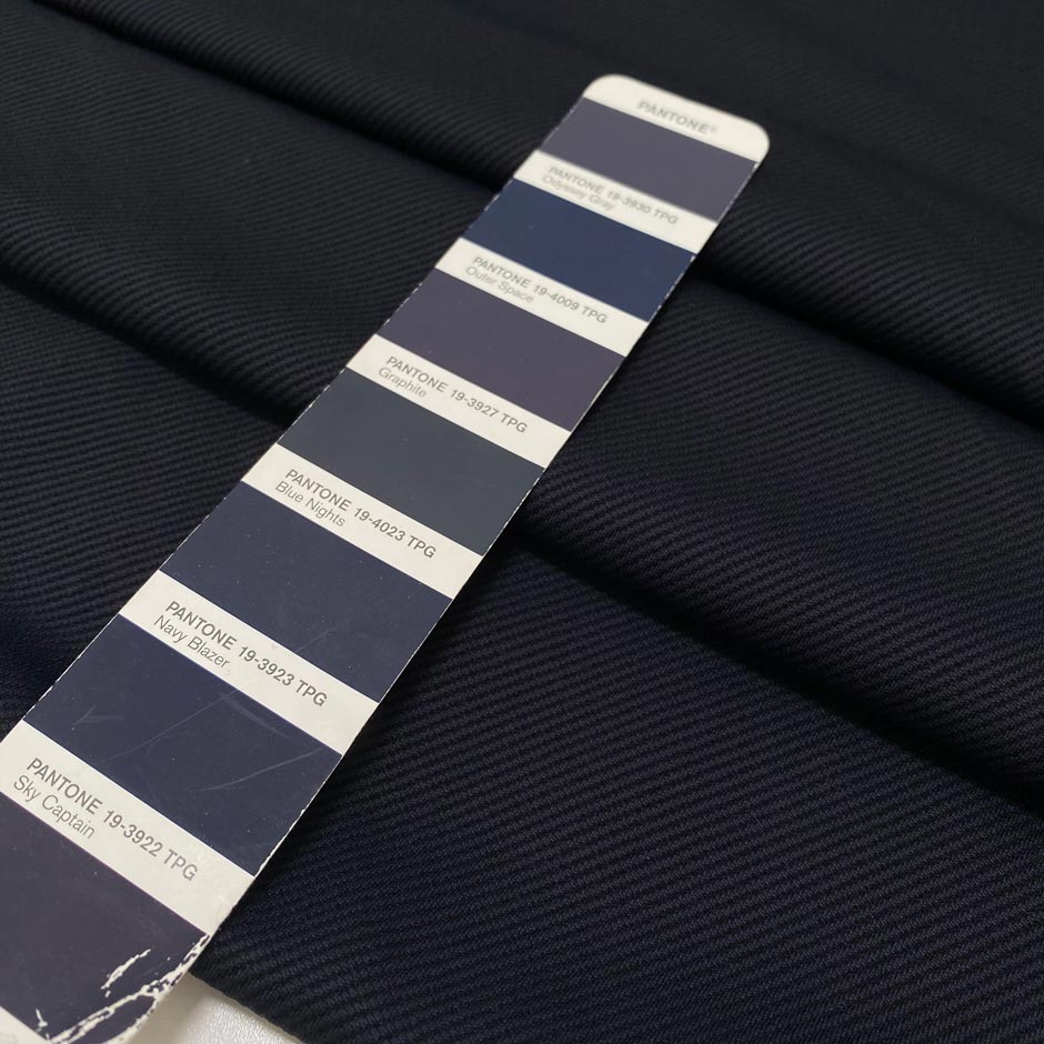 Structured heavy jersey with a refined gabardine texture. Soft yet durable, perfect for trousers, jackets, skirts, and dresses.High-quality deadstock collected in Stock from a Maison de Couture in Italy.