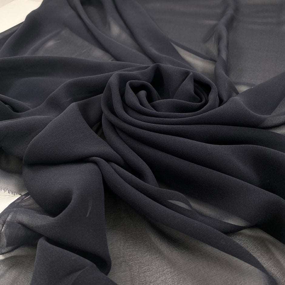 Pure silk georgette very soft and trasparent. High-quality deadstock fabric collected in Stock from a Maison de Couture in Italy.