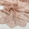 Cotton and polyester lace in skin color, reference Cream Tan. Very light and soft with a double scalloped edge. Ideal for dresses, skirts, and blouses. High-quality deadstock collected in Stock from a Maison de Couture in Italy.
