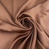 Light brown hammered polyester satin, soft and non-stretch. High-quality deadstock collected in Stock from a Maison de Couture in Italy.