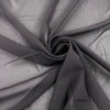 Black polyester chiffon, soft, fluid and non-stretch. High-quality deadstock collected in Stock from a Maison de Couture in Italy.