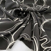 Double crepe silk, cotton and polyamide printed comfort structured