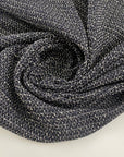 Soft black and white pure cotton chanel tweed. High quality deadstock fabric.