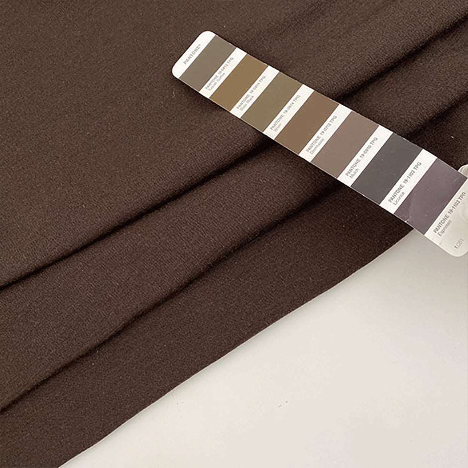 Wool fabric stitch milano soft brown. High quality deadstock fabric picked up in Stock from a Maison de Couture in Italy.