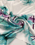 Fluid printed polyester satin