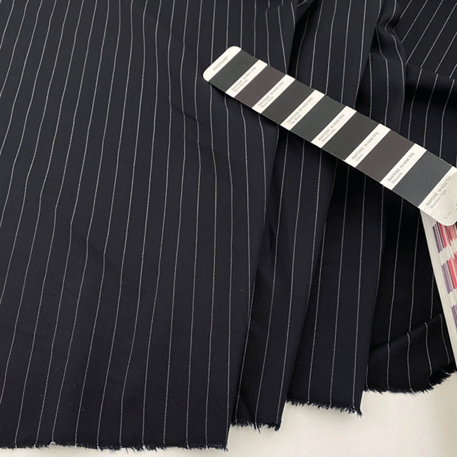 Viscose and polyester stretch soft pinstripe