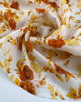 Floral print linen gauze