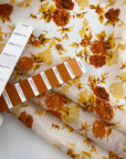 Floral print linen gauze