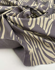 Grey stitch viscose jersey, abstract print, for modern, sustainable creations.