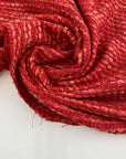 Red cotton wool viscose tweed