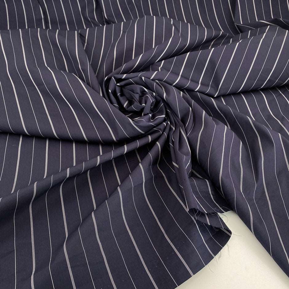 Blue and white 1% cotton poplin fabric. &amp;nbsp;Deadstock fabric picked up in Stock from a Maison de Couture in Italy.