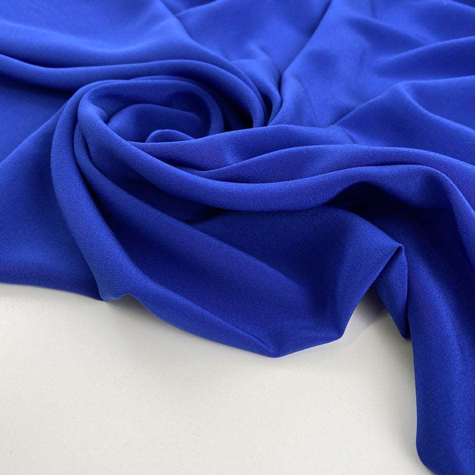 Crepe de chine silk plain china blue