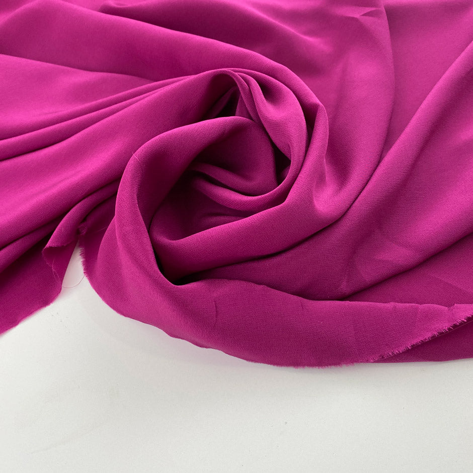 Solid purple silk crepe de chine