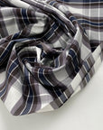 Cotton madras with dark gray stripes - High quality deadstock 