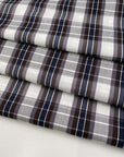 Cotton madras with dark gray stripes - High quality deadstock 