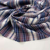 Cotton madras fabrics with blue, white and yellow stripes - High quality deadstock