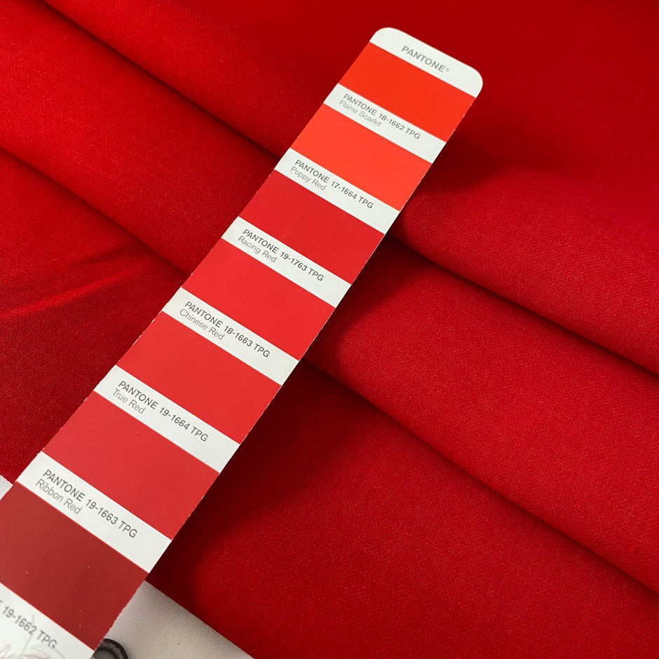 Heavy yet soft wool double crêpe in rich red. Ideal for light coats, jackets, dresses, and skirts.
High-quality deadstock collected in Stock from a Maison de Couture in Italy.