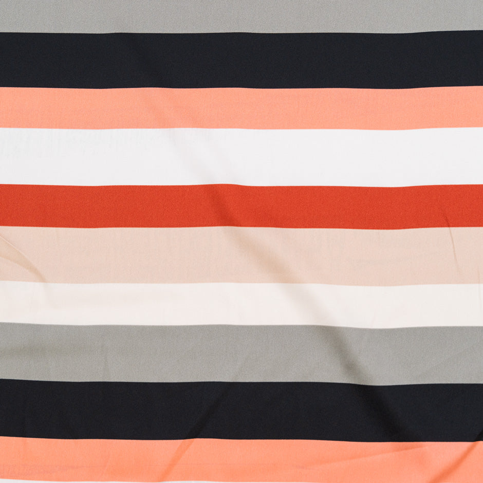 Polyester twill printed with falling and shiny stripes. High-quality deadstock fabric collected in Stock from a Maison de Couture in Italy.