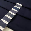 Blue cotton fabric with a distinctive red selvage line soft and breathable ideal for shirts dresses and refined details. High-quality deadstock collected in Stock from a Maison de Couture in Italy.