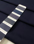 Blue cotton fabric with a distinctive red selvage line soft and breathable ideal for shirts dresses and refined details. High-quality deadstock collected in Stock from a Maison de Couture in Italy.