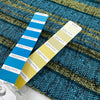 Viscose and polyester tweed in turquoise and lime yellow, shades maui blue and lima bean. Very soft, ideal for jackets dresses and skirts. High-quality deadstock collected in Stock from a Maison de Couture in Italy.