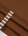 Stiff brown herringbone cotton and linen fabric. High quality deadstock.